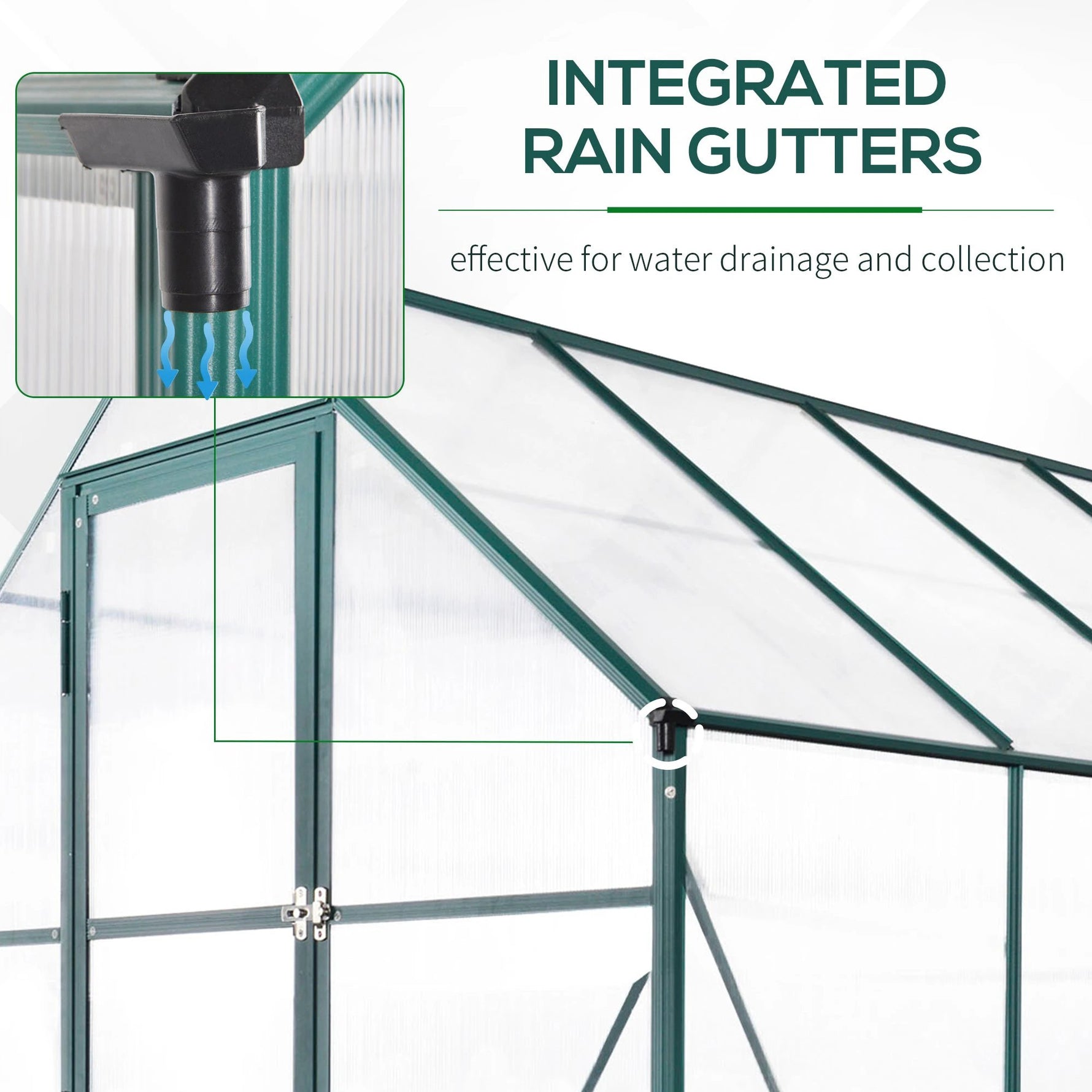 Garden Walk-in Aluminium Greenhouse Polycarbonate with Plant Bed by Outsunny