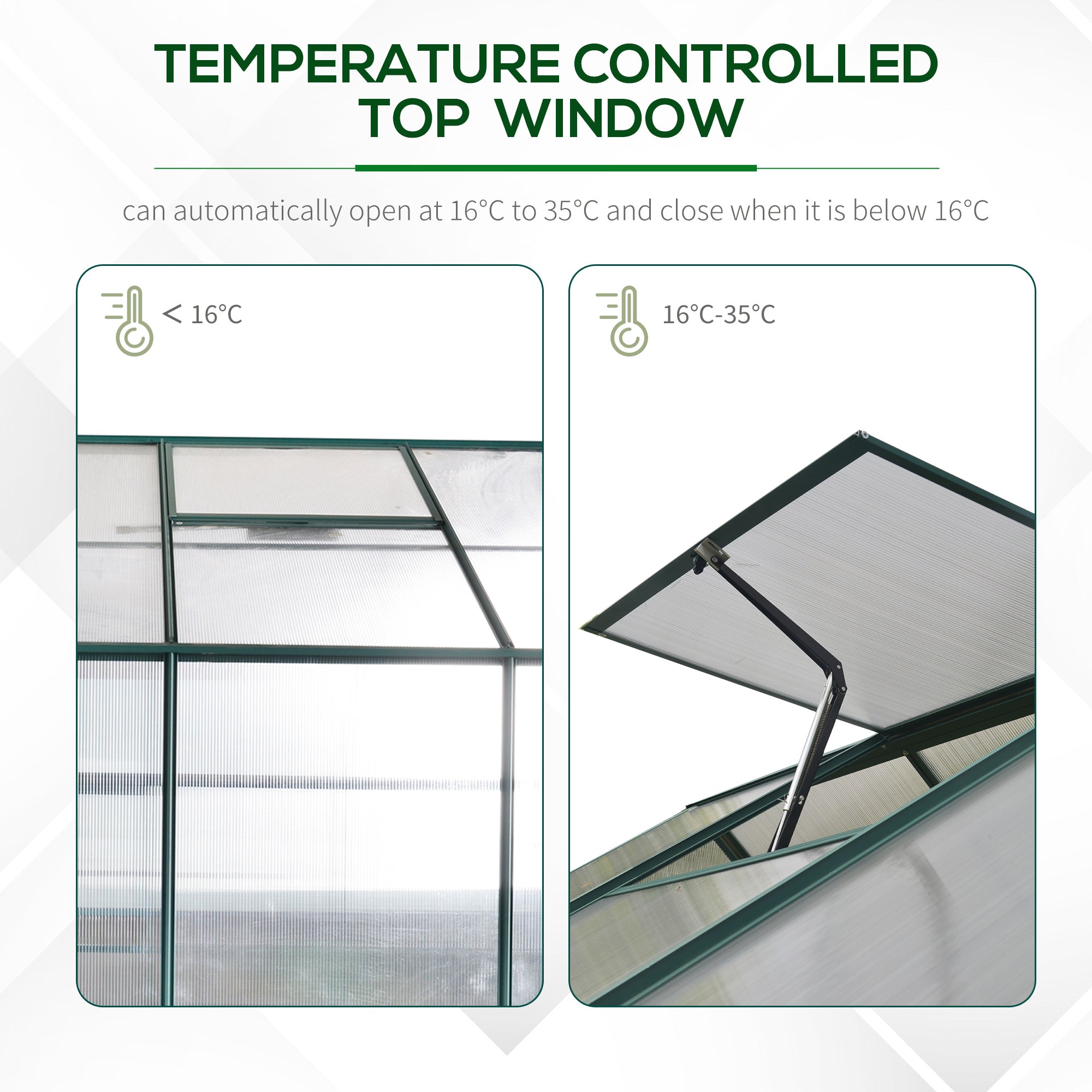 Garden Walk-in Aluminium Greenhouse Polycarbonate with Plant Bed - Greenhouse from Outsunny
