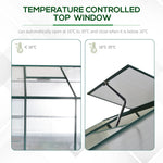 Outsunny Garden Walk-in Aluminium Greenhouse Polycarbonate with Plant Bed - Uncategorized Greenhouse