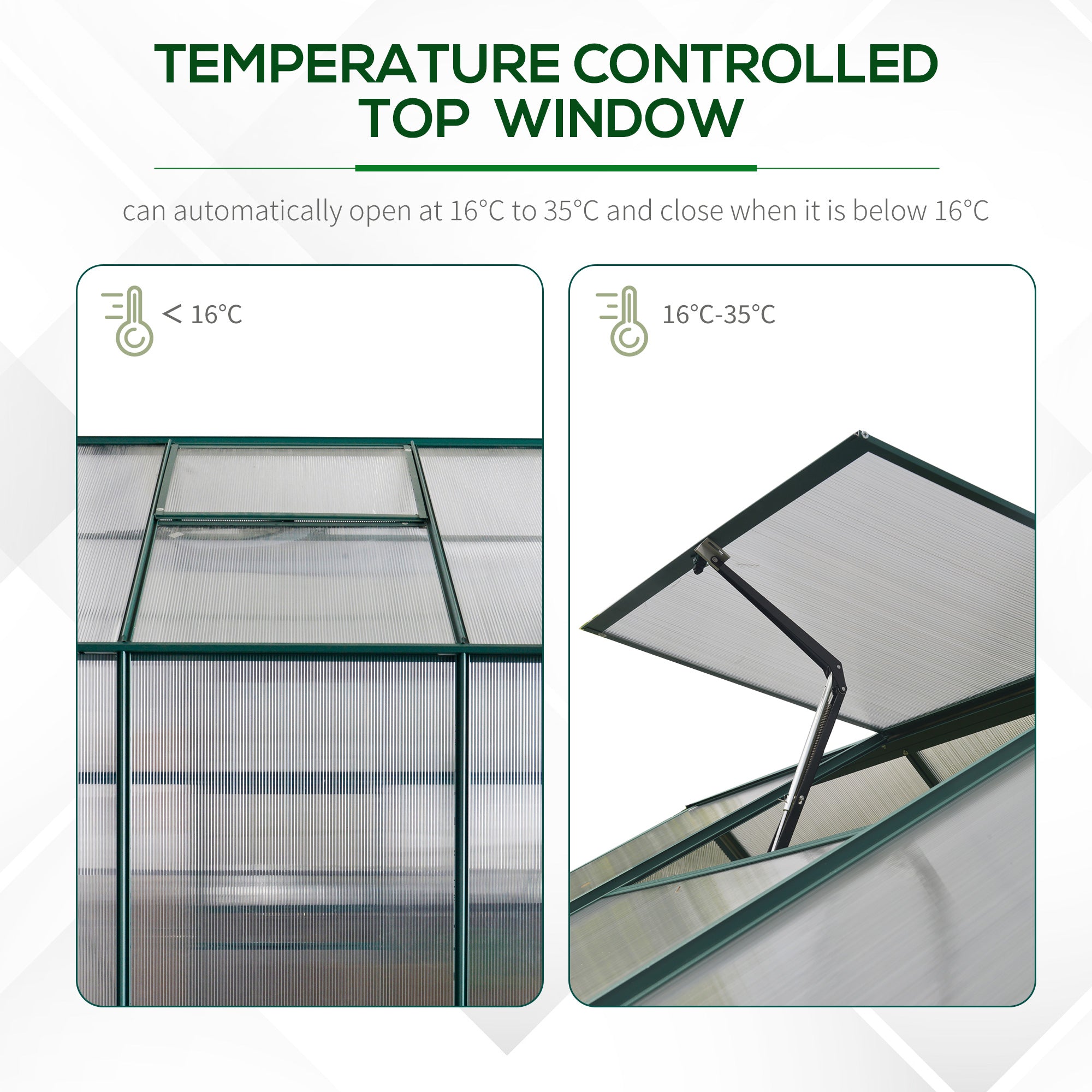 Garden Walk-in Aluminium Greenhouse Polycarbonate with Plant Bed - Greenhouse from Outsunny