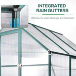 Garden Walk-in Aluminium Greenhouse Polycarbonate with Plant Bed by Outsunny