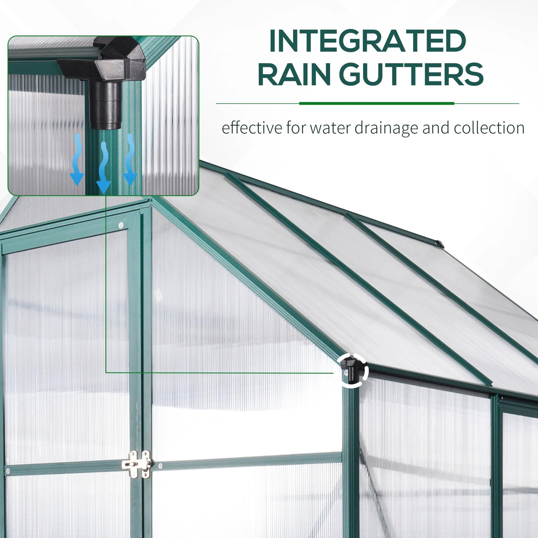 Garden Walk-in Aluminium Greenhouse Polycarbonate with Plant Bed by Outsunny