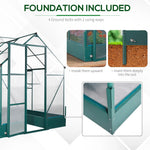 Garden Walk-in Aluminium Greenhouse Polycarbonate with Plant Bed by Outsunny