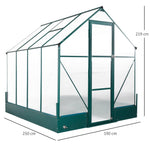 Outsunny Garden Walk-in Aluminium Greenhouse Polycarbonate with Plant Bed - Uncategorized Greenhouse