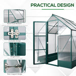 Garden Walk-in Aluminium Greenhouse Polycarbonate with Plant Bed by Outsunny