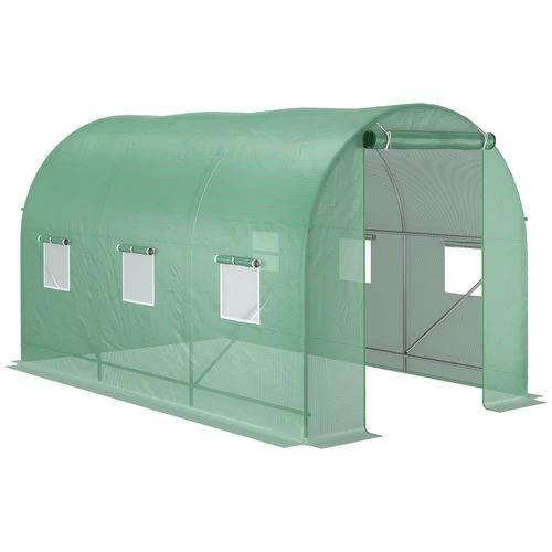 3.5 x 3 x 2 m Polytunnel Greenhouse Polytunnel Tent w/ PE Cover Green by Outsunny