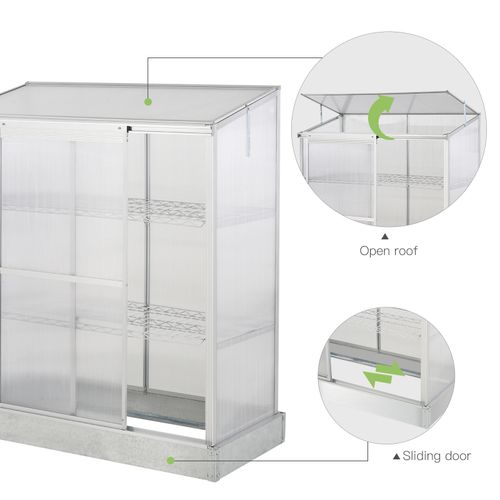3 Tier Greenhouse Garden Cold Frame Plant Flower Growth 129.5L x 58W x 140H cm - Greenhouse from Outsunny
