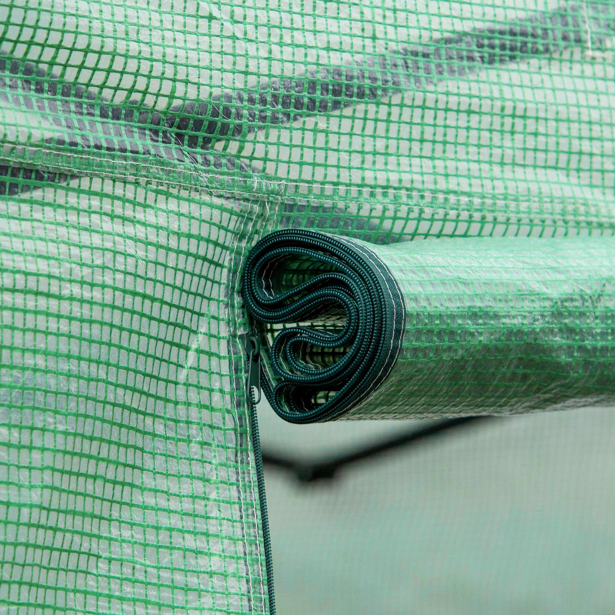 3 x 3 x 2 m Polytunnel Greenhouse Pollytunnel Tent w/ Steel Frame Green - Greenhouse from Outsunny