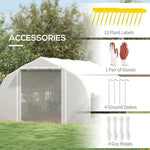 Outsunny 4 x 3(m) Polytunnel Greenhouse with Roll Up Sidewalls, Mesh Door, Plant Labels - Greenhouse