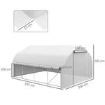 Outsunny 4 x 3(m) Polytunnel Greenhouse with Roll Up Sidewalls, Mesh Door, Plant Labels - Greenhouse