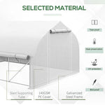 Outsunny 4 x 3(m) Polytunnel Greenhouse with Roll Up Sidewalls, Mesh Door, Plant Labels - Greenhouse