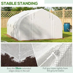 Outsunny 4 x 3(m) Polytunnel Greenhouse with Roll Up Sidewalls, Mesh Door, Plant Labels - Greenhouse