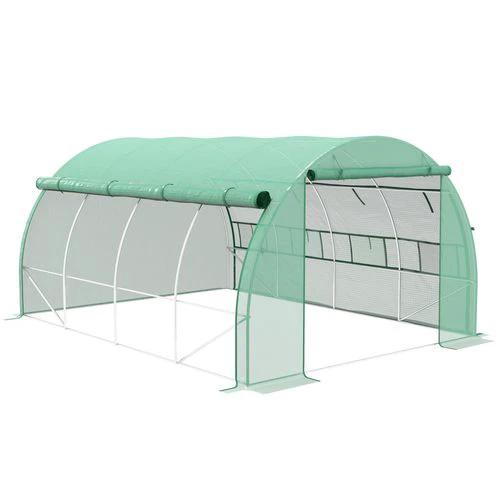 Outsunny 4 x 3 x 2 m Polytunnel Greenhouse Pollytunnel Tent w/ Steel Frame Green - Greenhouse