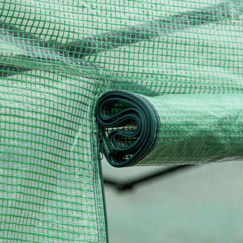 4 x 3 x 2 m Polytunnel Greenhouse Pollytunnel Tent w/ Steel Frame Green - Greenhouse from Outsunny