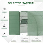 Outsunny 4 x 3M Walk-in Garden Polytunnel Greenhouse Galvanised Steel W/ Door - Greenhouse