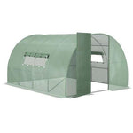 Outsunny 4 x 3M Walk-in Garden Polytunnel Greenhouse Galvanised Steel W/ Door - Greenhouse
