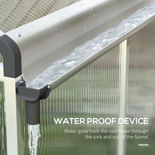 Outsunny 10x6ft Aluminium Greenhouse with/ Door Window Galvanised Base PC Panel - Greenhouse from Outsunny