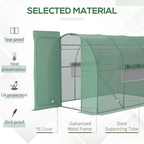 Outsunny Outsunny 3 x 2M Reinforced Walk-in Polytunnel Garden Greenhouse Steel Frame - Greenhouse