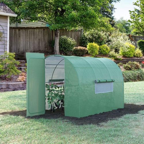 Outsunny 3 x 2M Reinforced Walk-in Polytunnel Garden Greenhouse Steel Frame - Greenhouse from Outsunny