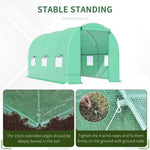 Outsunny Outsunny 4.5m x 2m x 2m Walk-In Gardening Plant Greenhouse w/ PE Cover, Green - Greenhouse
