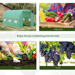 Outsunny Outsunny 4.5m x 2m x 2m Walk-In Gardening Plant Greenhouse w/ PE Cover, Green - Greenhouse