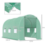 Outsunny Outsunny 4.5m x 2m x 2m Walk-In Gardening Plant Greenhouse w/ PE Cover, Green - Greenhouse