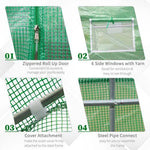 Outsunny Outsunny 4.5m x 2m x 2m Walk-In Gardening Plant Greenhouse w/ PE Cover, Green - Greenhouse