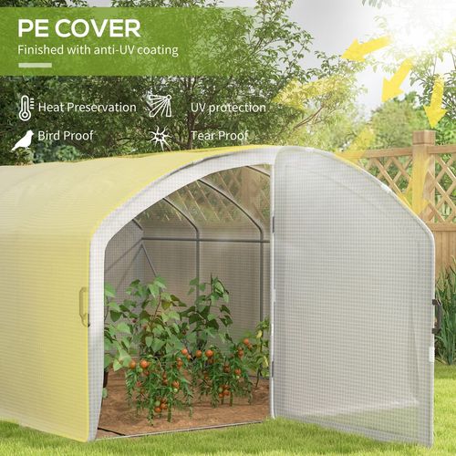 Outsunny 4 x 3 x 2m Polytunnel Greenhouse with Door, UV-resistant PE Cover - Greenhouse from Outsunny
