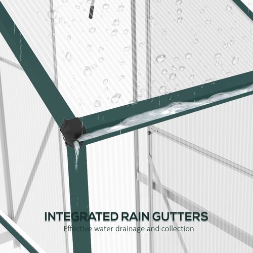 Outsunny 6 x 2.5ft Polycarbonate Greenhouse Aluminium Green House, Green - Greenhouse from Outsunny