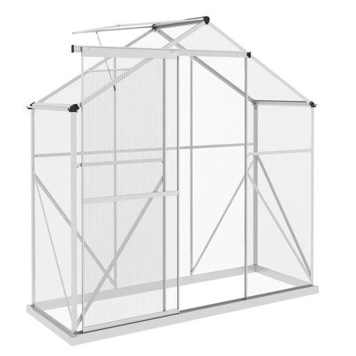 Outsunny 6 x 2.5ft Polycarbonate Greenhouse Aluminium Green House, Silver by Outsunny