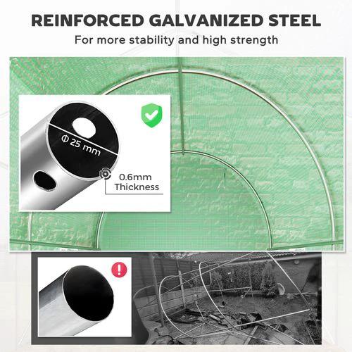 Outsunny Greenhouse Polytunnel Walk-in Grow Plant Steel 3 x 2 m Outdoor by Outsunny