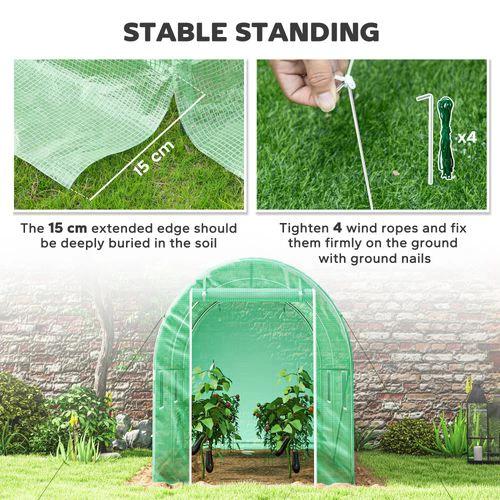 Outsunny Greenhouse Polytunnel Walk-in Grow Plant Steel 3 x 2 m Outdoor by Outsunny