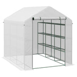 Outsunny Walk-in Garden Greenhouse Shelves Polytunnel Steeple Grow House by Outsunny