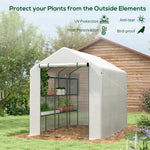 Outsunny Outsunny Walk-in Garden Greenhouse Shelves Polytunnel Steeple Grow House - Greenhouse