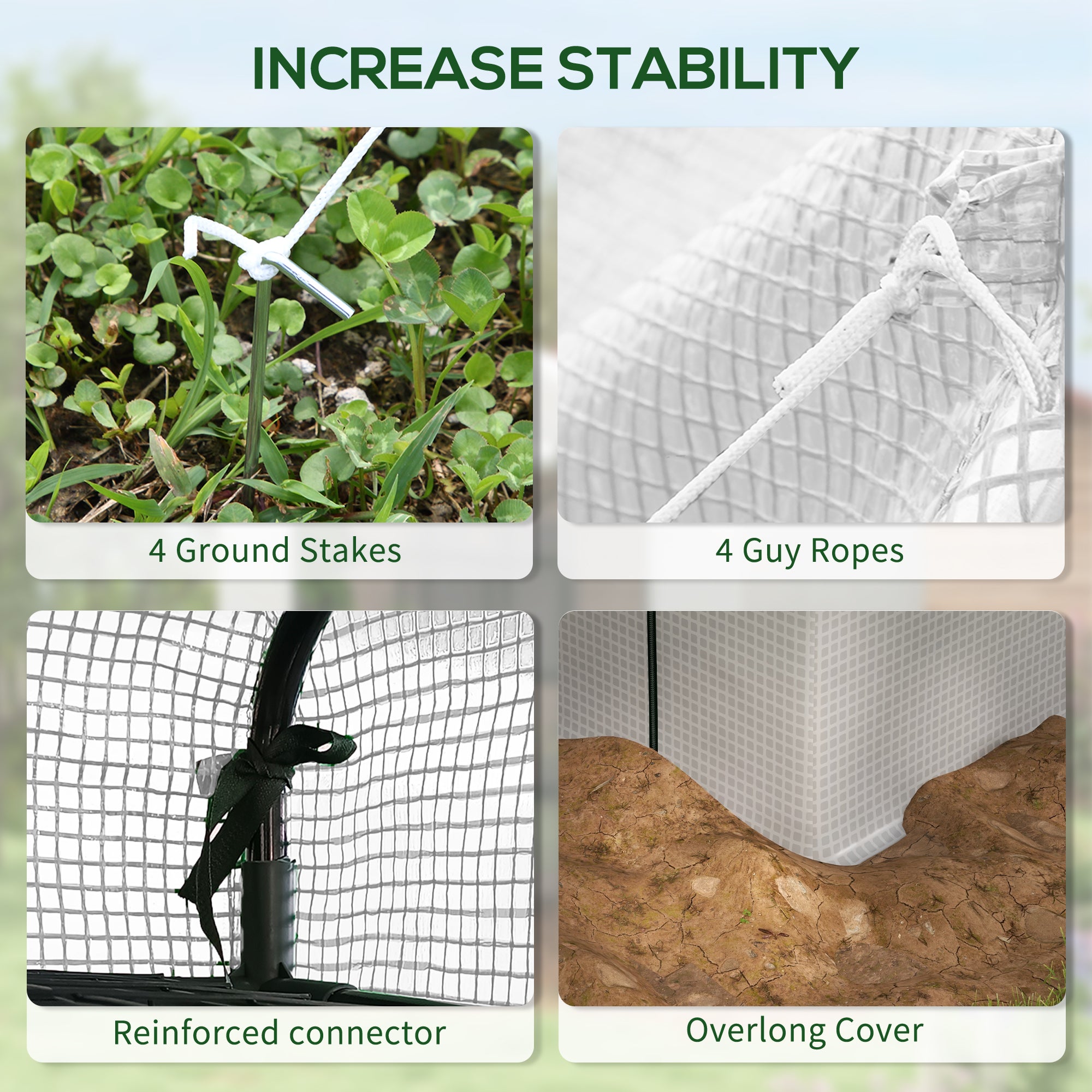 Outsunny Walk-in Garden Greenhouse Shelves Polytunnel Steeple Grow House - Greenhouse from Outsunny