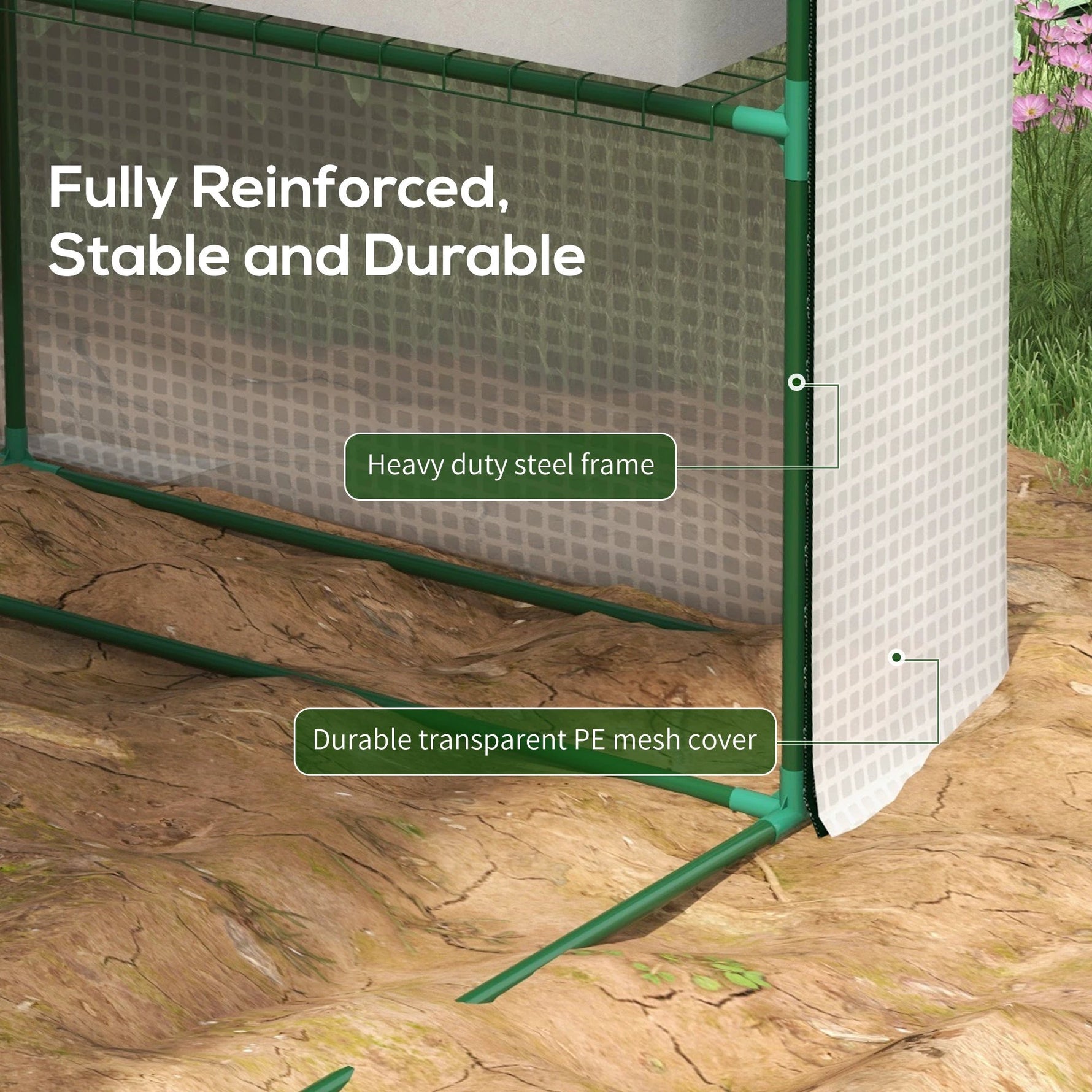 Outsunny Outsunny Walk-in Garden Greenhouse Shelves Polytunnel Steeple Grow House - Greenhouse