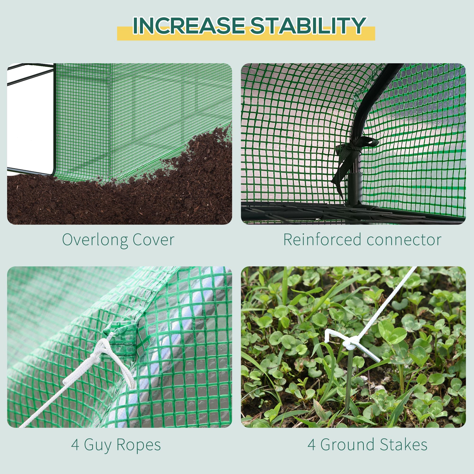 Poly Tunnel Steeple Walk in Greenhouse Removable Cover Shelves 244x180x210cm - Greenhouse from Outsunny