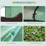 Outsunny Poly Tunnel Steeple Walk in Greenhouse Removable Cover Shelves 244x180x210cm - Greenhouse