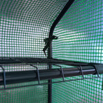 Outsunny Poly Tunnel Steeple Walk in Greenhouse Removable Cover Shelves 244x180x210cm - Greenhouse