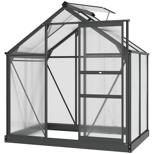 Polycarbonate Walk-In Garden Greenhouse Aluminium Frame w/ Slide Door 6 x 4ft - Greenhouse from Outsunny