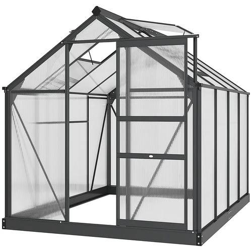 Polycarbonate Walk-In Garden Greenhouse Aluminium Frame w/ Slide Door 6 x 8ft by Outsunny