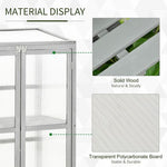 Wood Cold Frame Greenhouse Outdoor Indoor PC Board 76 x 47 x 110cm Grey - Greenhouse from Outsunny