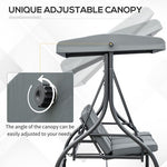 3 Seater Canopy Swing Chair Porch Hammock Bed Rocking Bench Dark Grey - Hammocks from Outsunny