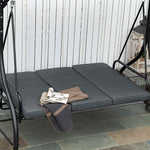 3 Seater Canopy Swing Chair Porch Hammock Bed Rocking Bench Dark Grey - Hammocks from Outsunny