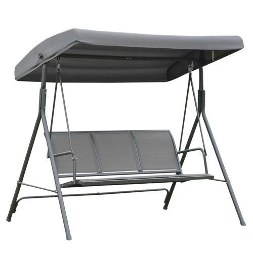 Outsunny 3 Seater Garden Swing Chair Grey Hammock Canopy Patio Outdoor Bench - Hammocks