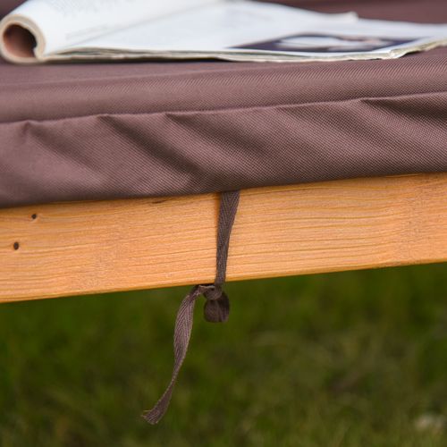 3 Seater Swing Chair & Adjustable Canopy, Wooden Hammock Bench Brown - Hammocks from Outsunny