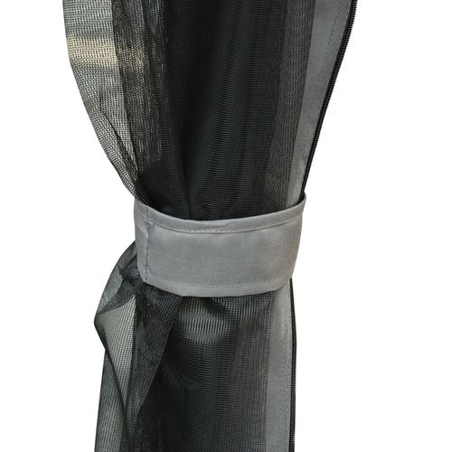 3 Seater Swing Chair Hammock Gazebo Double Tier Canopy, Cushioned Seat Grey - Hammocks from Outsunny