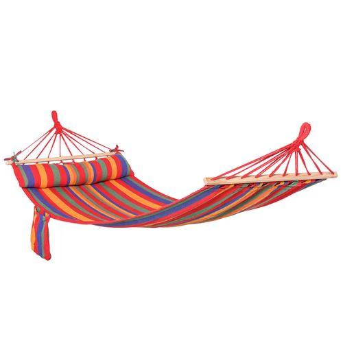 Cotton Hammock Soft Portable Swing Sleeping & Headrest & Side Pocket Chair by Outsunny