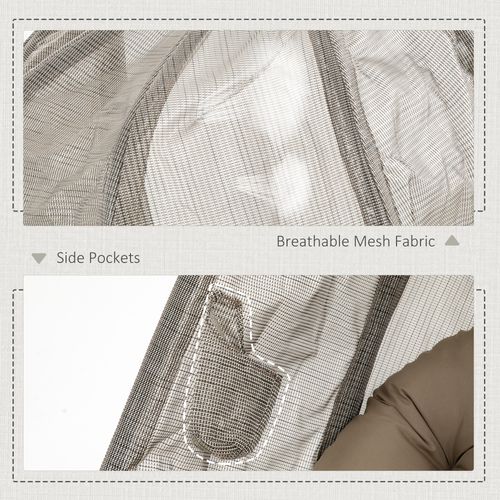 Hanging Egg Chair, Swing Hammock with Cushion and Stand, Khaki - Hammocks from Outsunny