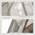 Hanging Egg Chair, Swing Hammock with Cushion and Stand, Khaki by Outsunny